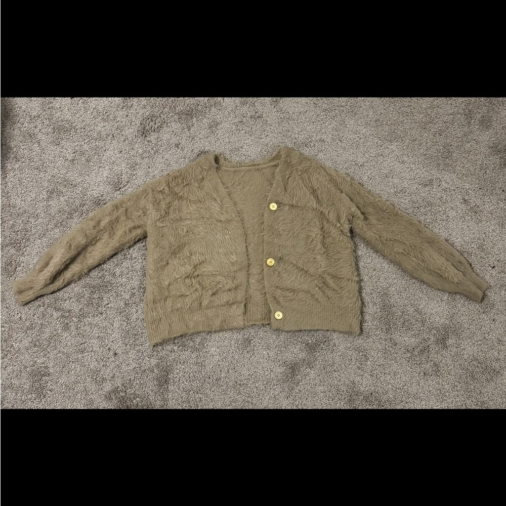 Fuzzy Tan Cardigan
